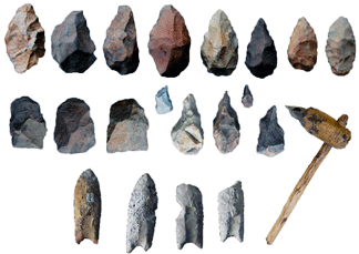 tools and implements of stone age, mesolithic age toolkit, mesolithic age tools, stone tools